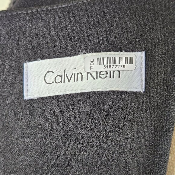 Calvin Klein Size Medium Black Sleevless Sheath Dress Gold Exposed Back Zipper - Picture 10 of 13